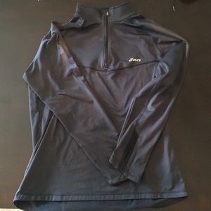 ASICS Black Pullover Quarter Zip Jacket